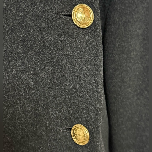 Christian Dior Vintage Military Peacoat Gold Crest Buttons Lambswool L/XL As-Is - Picture 5 of 10